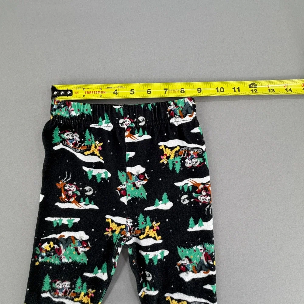 Disney Mickey Mouse Christmas Pajamas Toddler 4T Black Holiday Sleigh Set MK1143